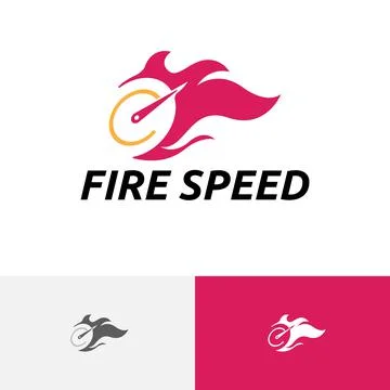 Fire Speed Flame Fast Rapid Hot Burn Auto Logo Stock Illustration