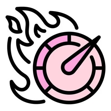 Fire speedometer icon, outline style Stockillustratie