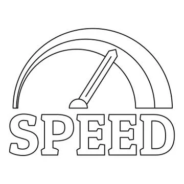 Fire speedometer logo, outline style 스톡 일러스트