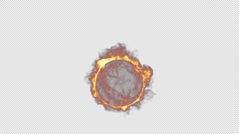 Fire sphere burning energy loop on black background with alpha channel Stock Footage 237575323