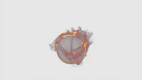 Fire sphere burning energy loop on black background with alpha channel Stock Footage 237575324