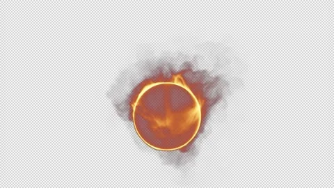 Fire sphere burning energy loop on black background with alpha channel Stock-Footage 237575331