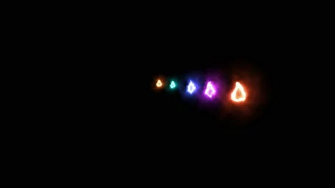 Fire spirits ghost colorful flying in Halloween night back screen Stock Footage 140349761