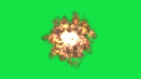 Fire Splash Energy Animation Effect Fire Blast Splashes Green Screen 스톡 동영상 303448128