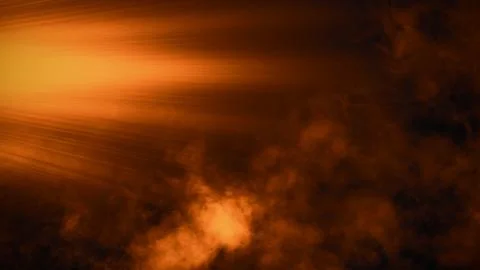 Fire Spotlight with smoke mist effect on isolated black background. Design el Stock Illustration