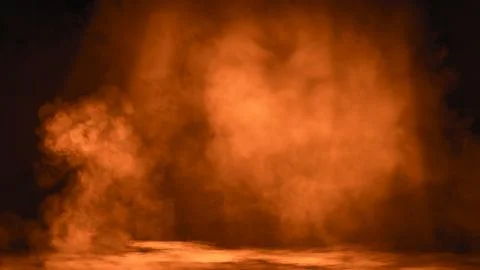 Fire Spotlight with smoke mist effect on isolated black background. Design el Stock Illustration