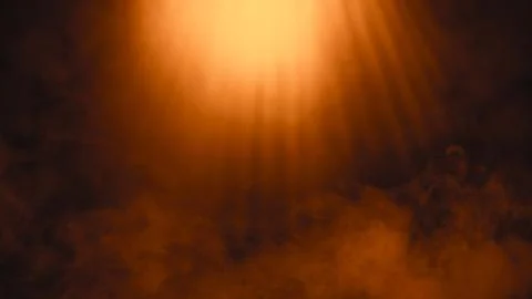 Fire Spotlight with smoke mist effect on isolated black background. Design el Stock Illustration