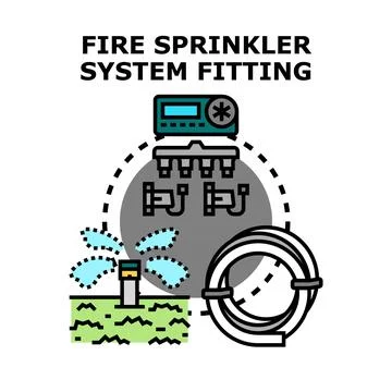 Fire sprinkler and irrigation system fitting equipment Stock Illustration