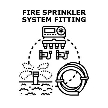Fire sprinkler and irrigation system fitting equipment Stock Illustration