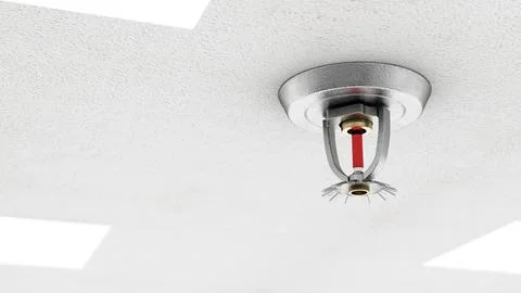 Fire sprinkler on the ceiling. 3D illustration Stock Illustration