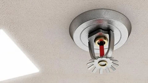Fire sprinkler on the ceiling. 3D illustration Stock Illustration