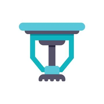 Fire sprinkler hanging on ceiling protecting building from fire Stock Illustration