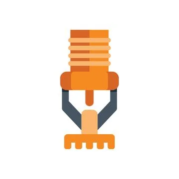 Fire sprinkler hanging on ceiling protecting building from fire damage Stock Illustration