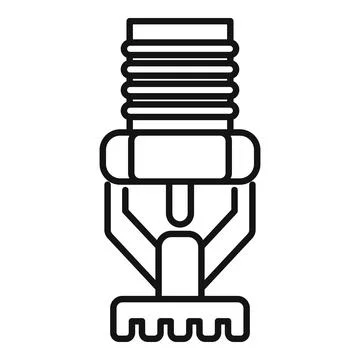 Fire sprinkler protecting building from fire hazard Ilustración de archivo