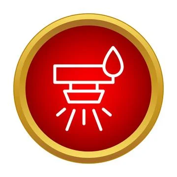 Fire sprinkler safety system automatically releasing water icon Stock Illustration