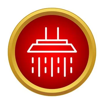 Fire sprinkler safety system red circle icon Stock Illustration
