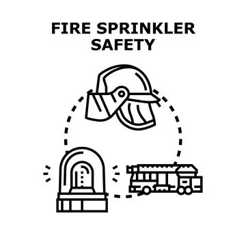 Fire sprinkler safety system vector concept Stock-Illustration