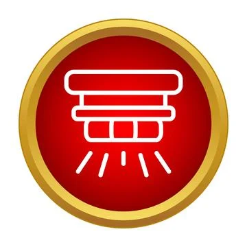 Fire sprinkler system activating safety alert icon Stock Illustration