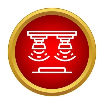 Fire sprinkler system activating for security protection icon Stock Illustration