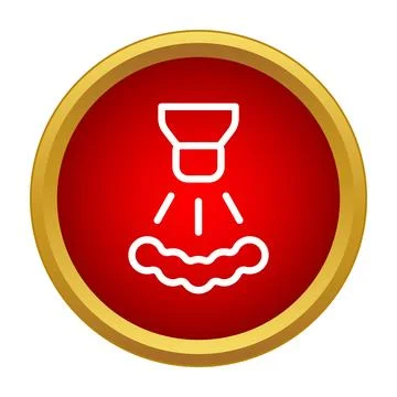 Fire sprinkler system extinguishing flames icon creating mist Stock Illustration