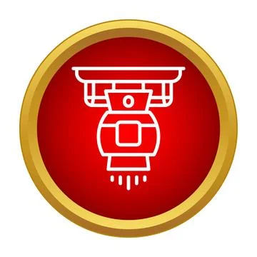 Fire sprinkler system icon ensuring emergency safety protection Stock Illustration