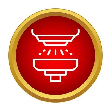 Fire sprinkler system icon red circle safety Illustrazione stock