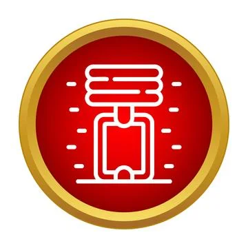 Fire sprinkler system icon in red circle Stock Illustration