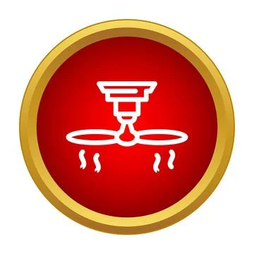 Fire sprinkler system icon saving building safety concept Stock Illustration