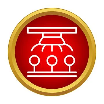Fire sprinkler system icon spraying water for safety Stock Illustration