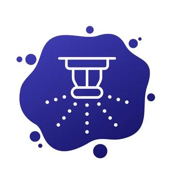 Fire sprinkler system line icon Illustrazione stock