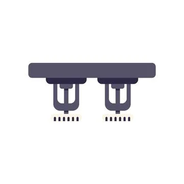 Fire sprinkler system mounted on ceiling spraying water to extinguish fire Stock Illustration