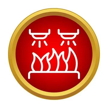 Fire sprinkler system preventing flames icon Illustrazione stock