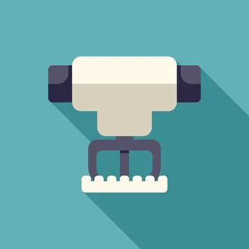 Fire sprinkler system protecting building from fire hazard in flat design Ilustración de archivo