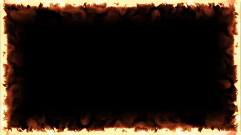 Fire in a square around the perimeter Stock Footage 256352348