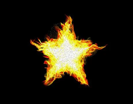 Fire star on black background. イラスト素材