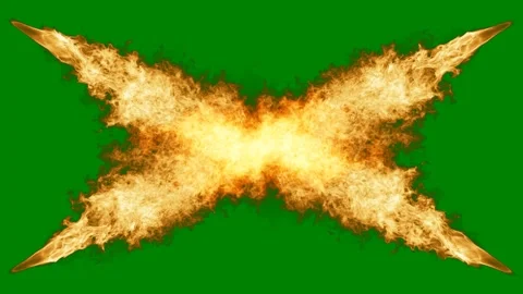 Fire star green background cross fiery butterfly green screen animated chromakey Stock Footage 314064517