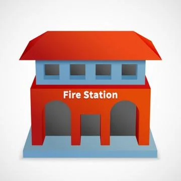 Fire station building 스톡 일러스트