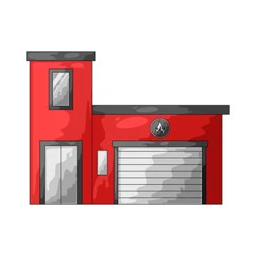 Fire station building illustration Ilustración de archivo
