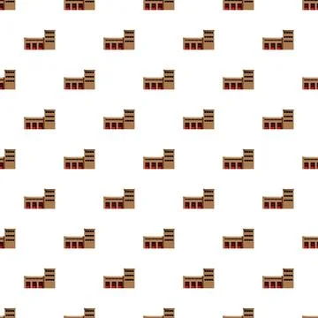 Fire station building seamless pattern repeating texture background 스톡 일러스트