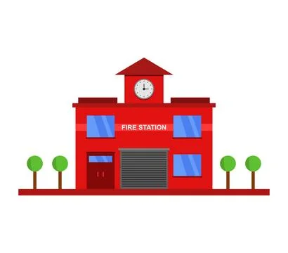 Fire station icon illustrated in vector on white background Stockillustratie