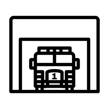 Fire Station Icon Stock Illustration