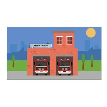 Fire Station Illustrazione stock