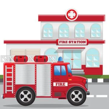 Fire station. Stock Illustration