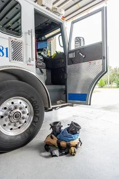 Fire station preparedness Stock Photos