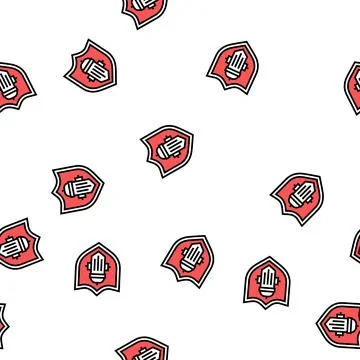 Fire station sign vector seamless pattern Stock Illustration
