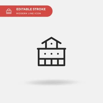 Fire Station Simple vector icon. Illustration symbol design template for web  Stock Illustration