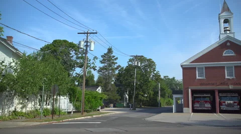The fire station in a small town Stock Footage 65432052