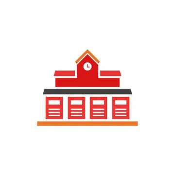 Fire station vector icon design template Stock Illustration