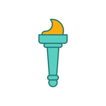 Fire Statue of Liberty isolated. torch Landmark America. USA Sculpture New Yo Stock Illustration