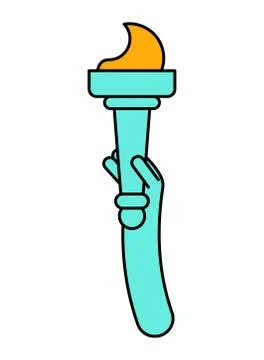 Fire Statue of Liberty isolated. torch Landmark America. USA Sculpture New Yo Stock Illustration